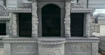 随州 芝麻灰高档墓碑，土墓，可定制