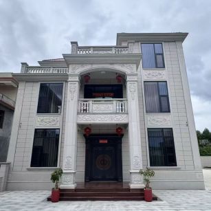 随州 芝麻白石材别墅干挂案例展示