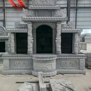 随州 芝麻灰高档墓碑，土墓，可定制