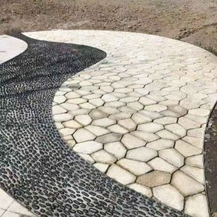 随州 黄金麻冰裂缝室外铺装效果完美展示