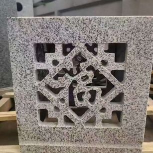 随州 芝麻白花岗岩镂空雕花灯笼