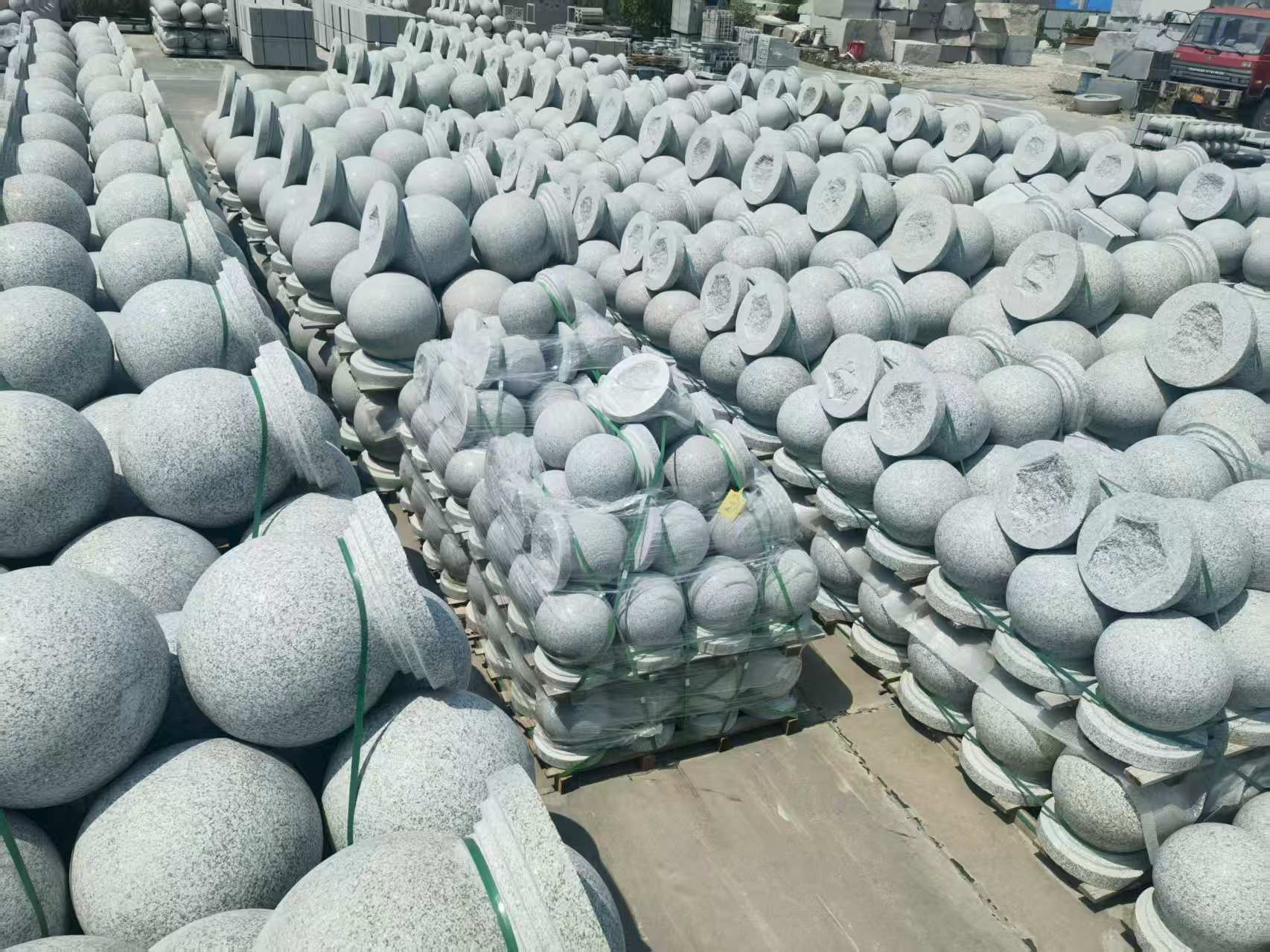随州 花岗岩实心圆球，石球，挡车球，挡车石，车止石，路障石。