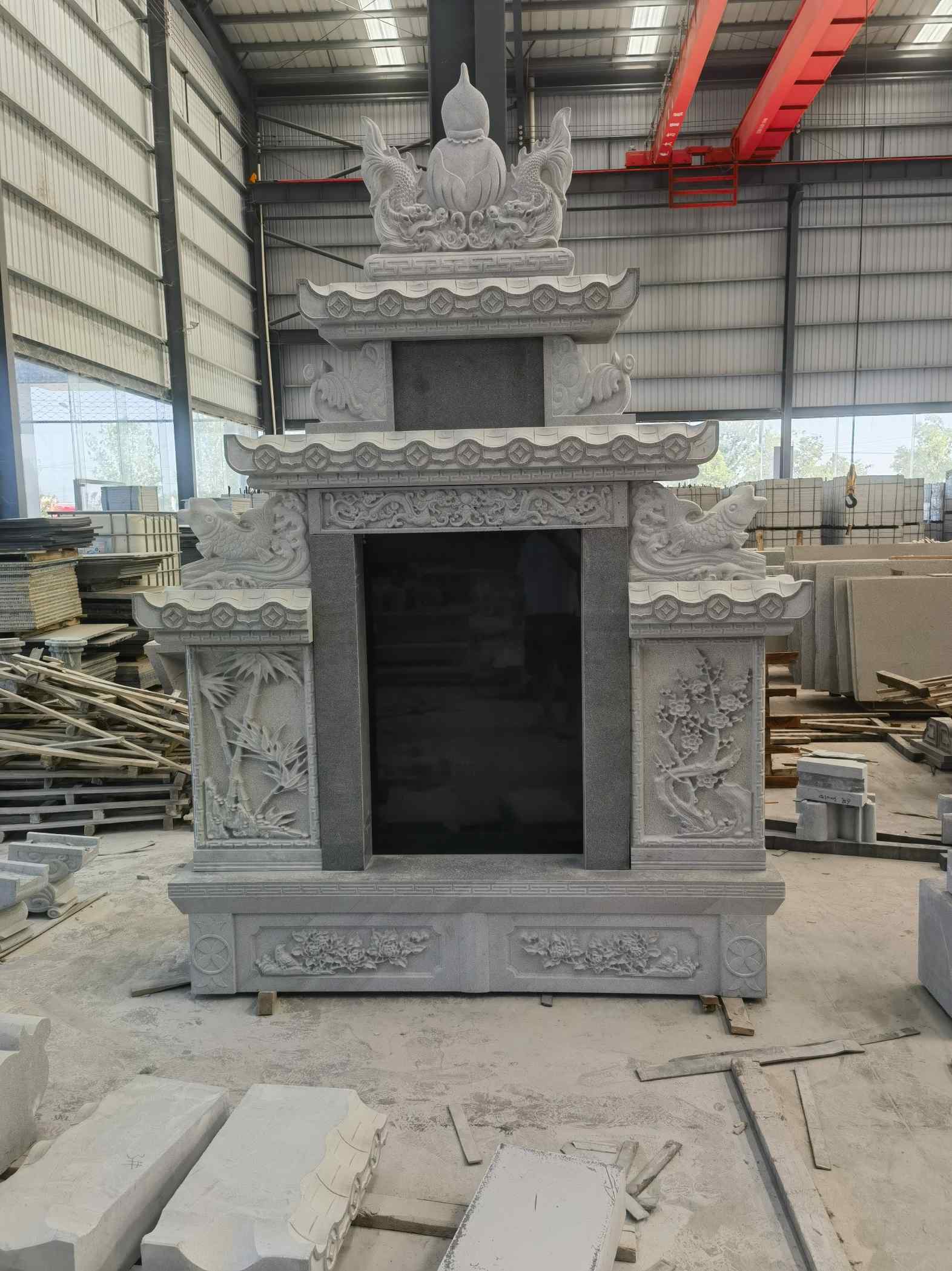 随州 芝麻灰高档墓碑、土墓，一套也支持定做