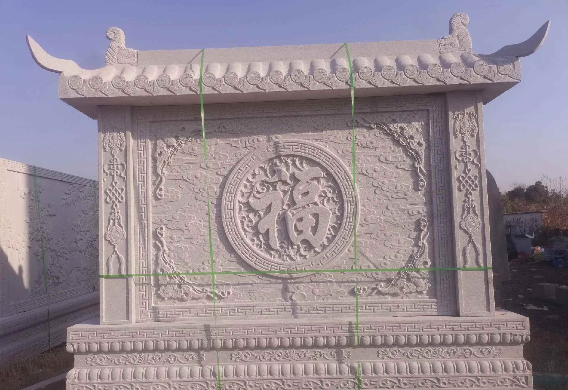随州 芝麻白花岗岩屏风，照壁，影壁