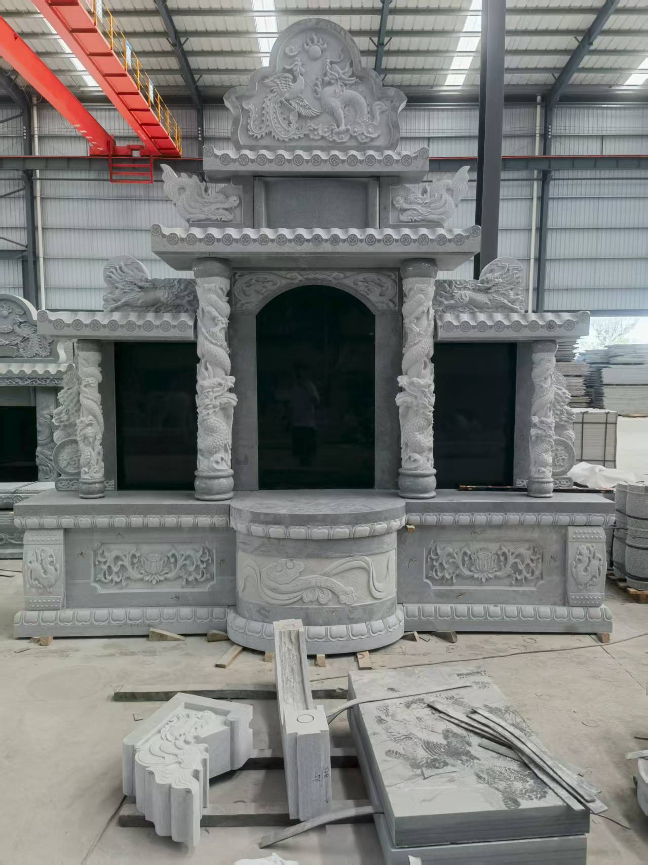 随州 芝麻灰高档墓碑，土墓，可定制